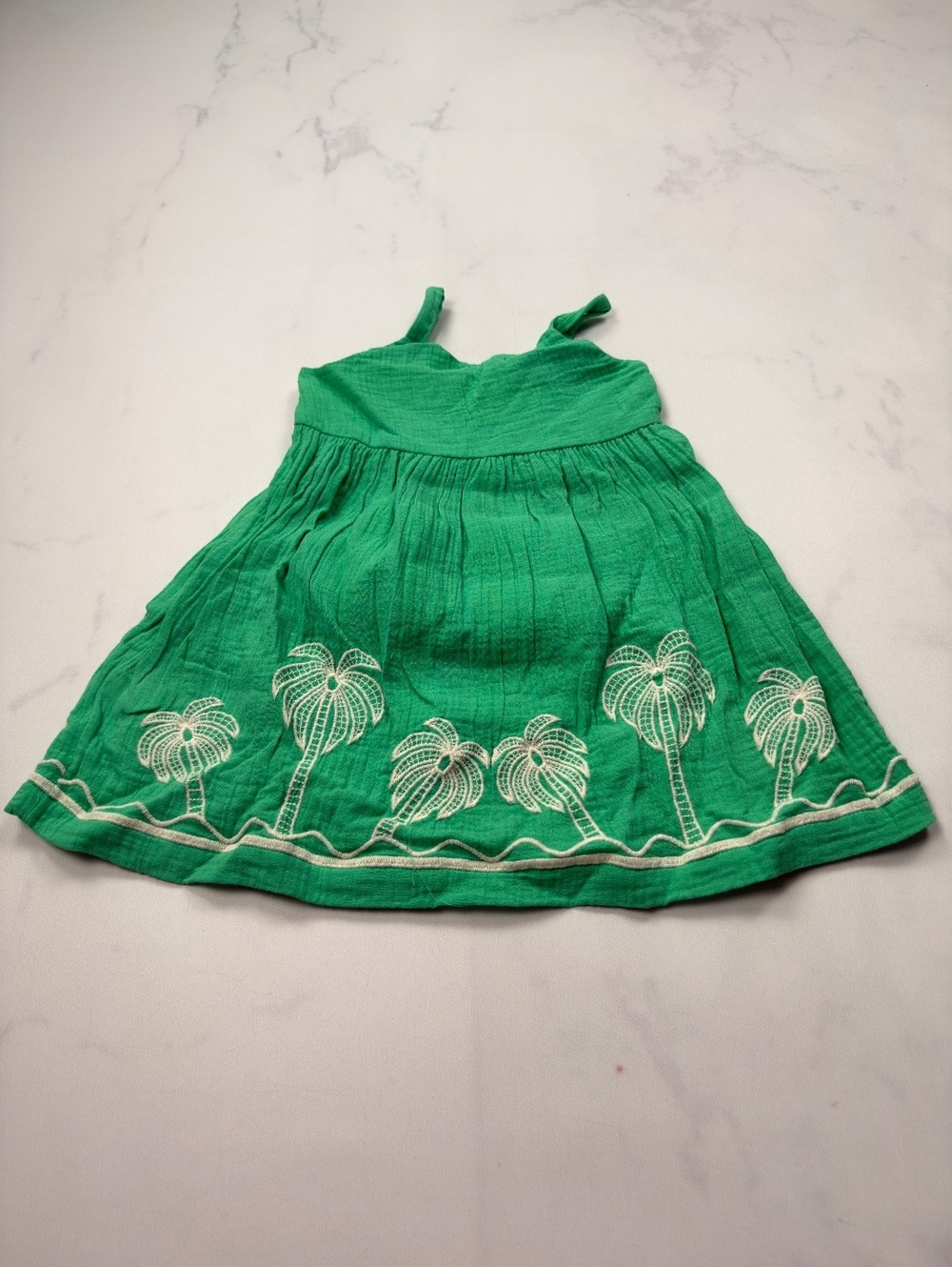 Old Navy Embroidered Sundress Green 2000s Romantic - Girls 3T